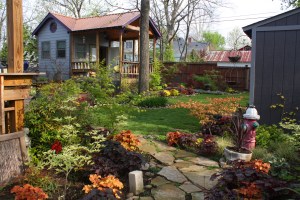 April in the back yard