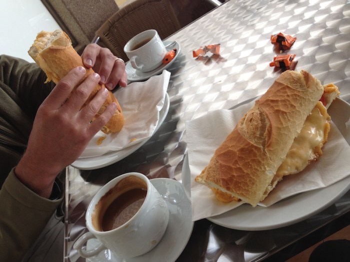 Giant egg sandwiches in Finisterre