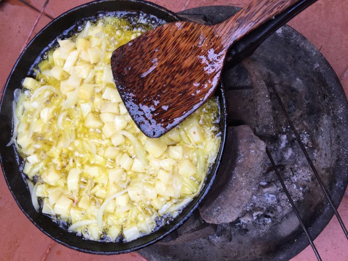 That time I cooked a tortilla in Phnom Penh on a Cambodian-style charcoal grill. 